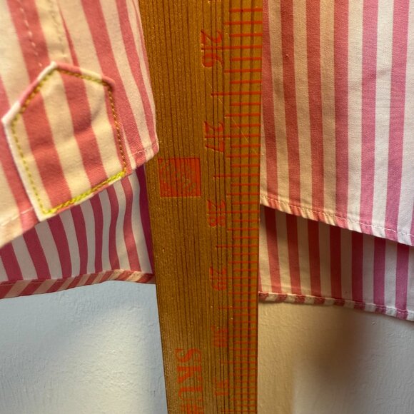 David Donahue Luxury Pink Stripe Cotton Shirt, Size M, Classic Fit - Picture 11 of 12